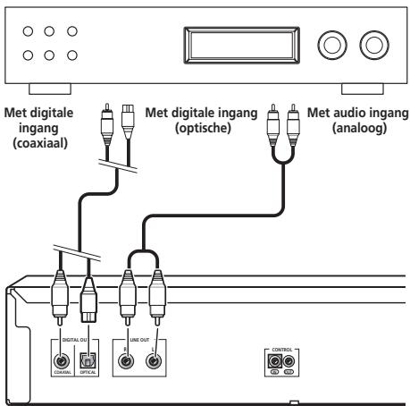 Met digitale ingang (coaxiaal) Met digitale ingang (optische) Met audio ingang (analoog) DIGITAL DU COA/UL OPTICAL LINE OUT CONTROL