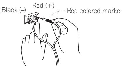 PIONEER S-11 - Attach one end of the supplied speaker cord to the rear of the each speaker. - 1