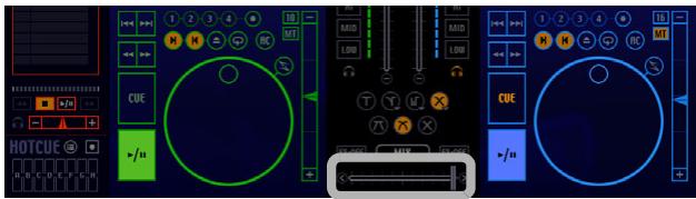 PIONEER SVJ-DL01 - Click the [MIX] button to move the slider of the [Cross Fader] to player B. - 1
