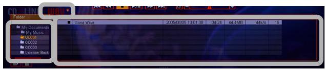 PIONEER SVJ-DL01 - Click the [WAV] button and the songs to be imported are shown in the upper list. - 1