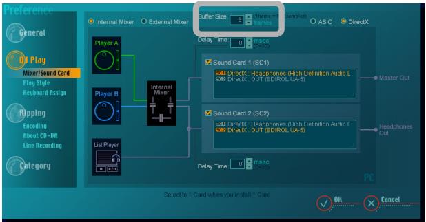 PIONEER SVJ-DL01 - Click either [▲] or [▼] for the [Buffer Size]. - 1
