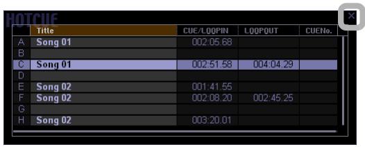 PIONEER SVJ-DL01 - Closing the Hot Cue List - 1