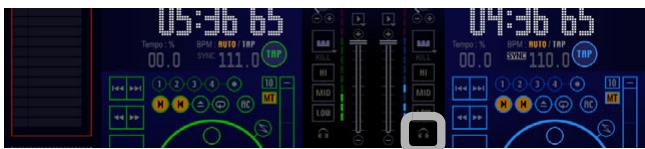 PIONEER SVJ-DL01 - Click the headphone cue for player B. - 1