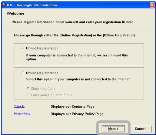 PIONEER SVJ-DL01 - After clicking [Online Registration], click the [Next] button. - 1