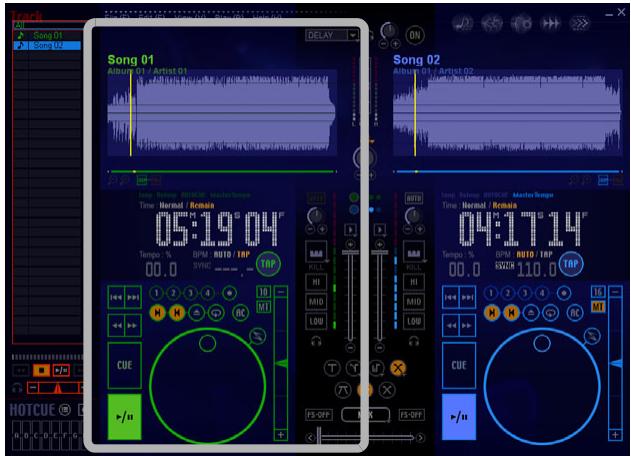 PIONEER SVJ-DL01 - Select the first song to play and drag &amp; drop it from the track list to player A. - 1