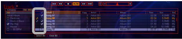 PIONEER SVJ-DL01 - Click the check boxes of songs you wish to transfer from the computer to the SD memory card. - 1