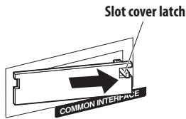 PIONEER SX-SW505HX (RCS-656HX) - Push the latch to release the slot cover on the rear of the recorder. - 1