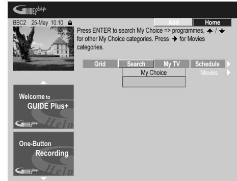 PIONEER SX-SW505HX (RCS-656HX) - Using My Choice keywords for a search - 2
