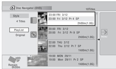 PIONEER SX-SW505HX (RCS-656HX) - DISNAVIGATOR Display the Disc Navigator screen. - 3