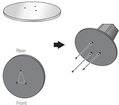 PIONEER SX-SW505HX (RCS-656HX) - Attach the speaker stand bases to the stems using the screws provided. - 1