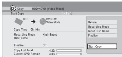 PIONEER SX-SW505HX (RCS-656HX) - Select 'Start Copy' to start copying. - 1