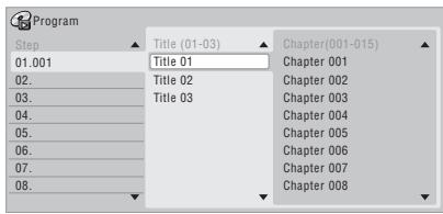 PIONEER SX-SW505HX (RCS-656HX) - Select 'Program' from the Play Mode n 'Input/Edit Program'. - 1