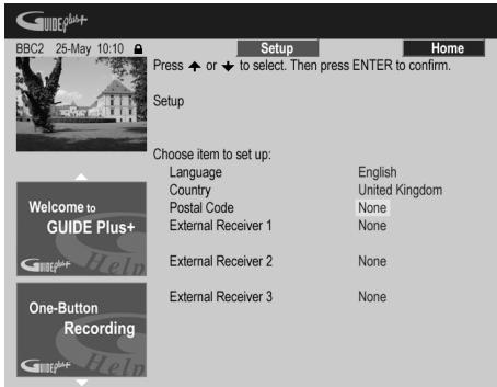 PIONEER SX-SW505HX (RCS-656HX) - 1GUIDE Display the GUIDE Plus+ setup menu. - 3