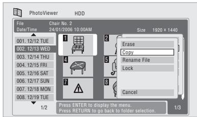 PIONEER SX-SW505HX (RCS-656HX) - Select 'Copy' or 'Copy Folder Contents'. - 1