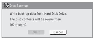 PIONEER SX-SW505HX (RCS-656HX) - Select 'Start' to start writing the backed-up data to the blank disc. - 1