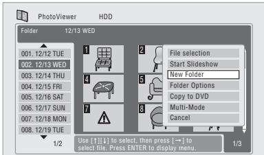 PIONEER SX-SW505HX (RCS-656HX) - Select 'New Folder'. - 1