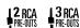 PIONEER TS-H687 - RCA PRE-OUTS (1,2,3) - 2