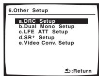 PIONEER VSX-1017AV-S - Select 'DRC Setup' from the Other Setup menu. - 1