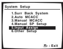 PIONEER VSX-1017AV-S - Select 'Input Assign' from the System Setup menu. - 1