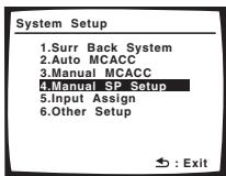PIONEER VSX-1017AV-S - Select 'Manual SP Setup' then press ENTER. - 1