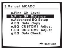 PIONEER VSX-1017AV-S - Select 'Fine SP Distance' from the Manual MCACC setup menu. - 1