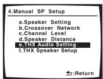 PIONEER VSX-1017AV-S - Select 'THX Audio Setting' from the Manual SP Setup menu. - 1