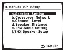 PIONEER VSX-1017AV-S - Select 'Speaker Setting' from the Manual SP Setup menu. - 1
