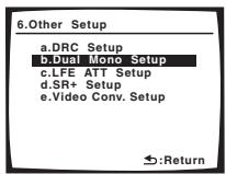 PIONEER VSX-1017AV-S - Select 'Dual Mono Setup' from the Other Setup menu. - 1