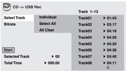 PIONEER XW-NAV1-K - Utilice / / / para selectionar 'CD -> USB Rec' y pulse entonces ENTER. - 1