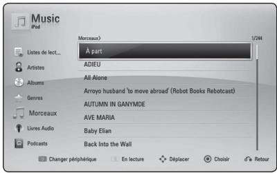 PIONEER BCS-717 - Affichage de l'iPod à l'écran - 1