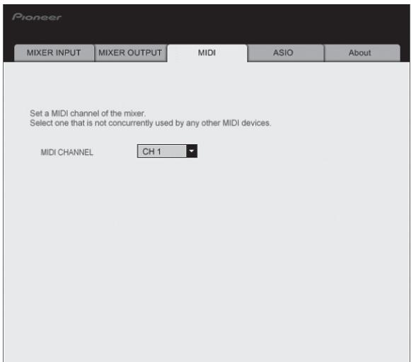 PIONEER DJM-T1 - Click the [MIDI] tab. - 1