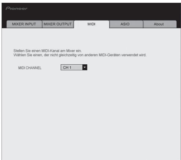 PIONEER DJM-T1 - Klichen Sie auf das Registerkarte [MIDI]. - 1