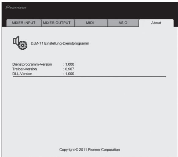 PIONEER DJM-T1 - Klichen Sie auf das Register [About]. - 1