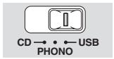 PIONEER DJM-T1 - Switch the [CD, PHONO, USB] input selector switch. - 1