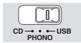 PIONEER DJM-T1 - Réglez le sélecteur d'entrée [CD, PHONO, USB]. - 1