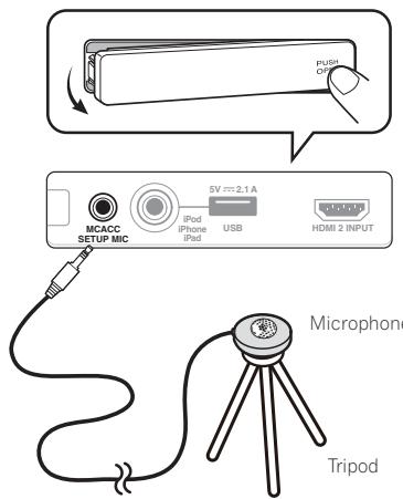 PIONEER VSX-1021 - Connect the microphone to the MCACC SETUP MIC jack on the front panel. - 1
