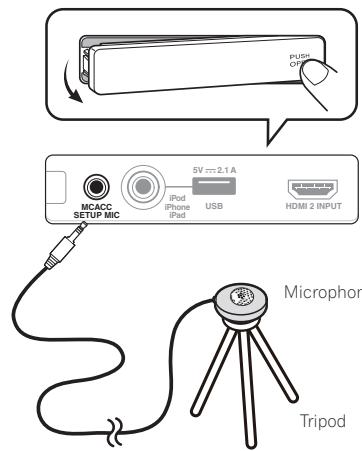 PIONEER VSX-1021 - Connect the microphone to the MCACC SETUP MIC jack on the front panel. - 1