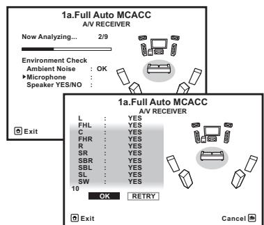 PIONEER VSX-1021 - Wait for the test tones to finish, then confirm the speaker configuration in the GUI screen. - 1