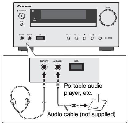 Pioneer F:\STRAVOSI\* USB X1-USB PHONE AUDIO IN USB USB X-RMSD PHONES AUDIO IN USB Portable audio player, etc. Audio cable (not supplied)
