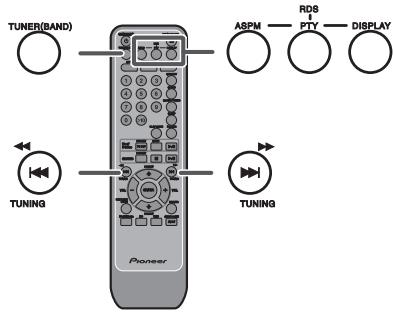 TUNER(BAND) ASPM RD8 1 PTY DISPLAY TUNING TUNING Pioneer