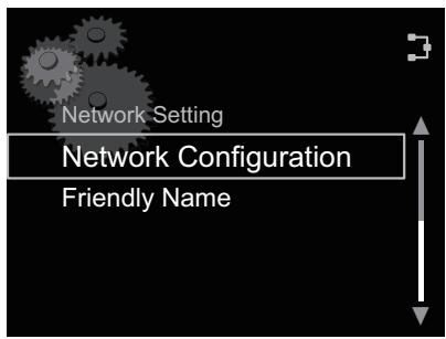 PIONEER N-30-S,  N-50-K,  N-50-S - Select Network Setting → Network Configuration. - 1