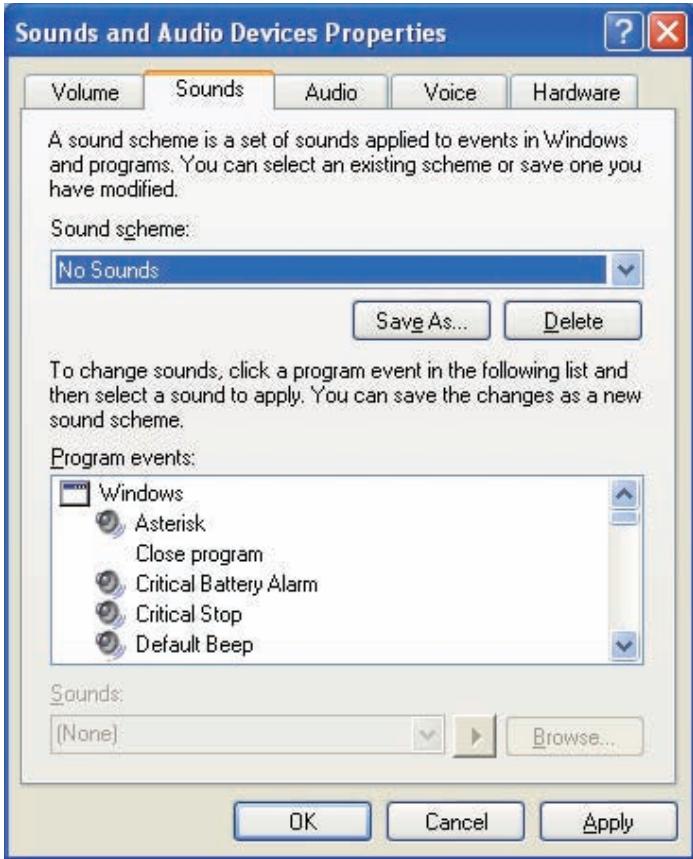 PIONEER N-50-K - To disable the operating system's sound scheme - 1