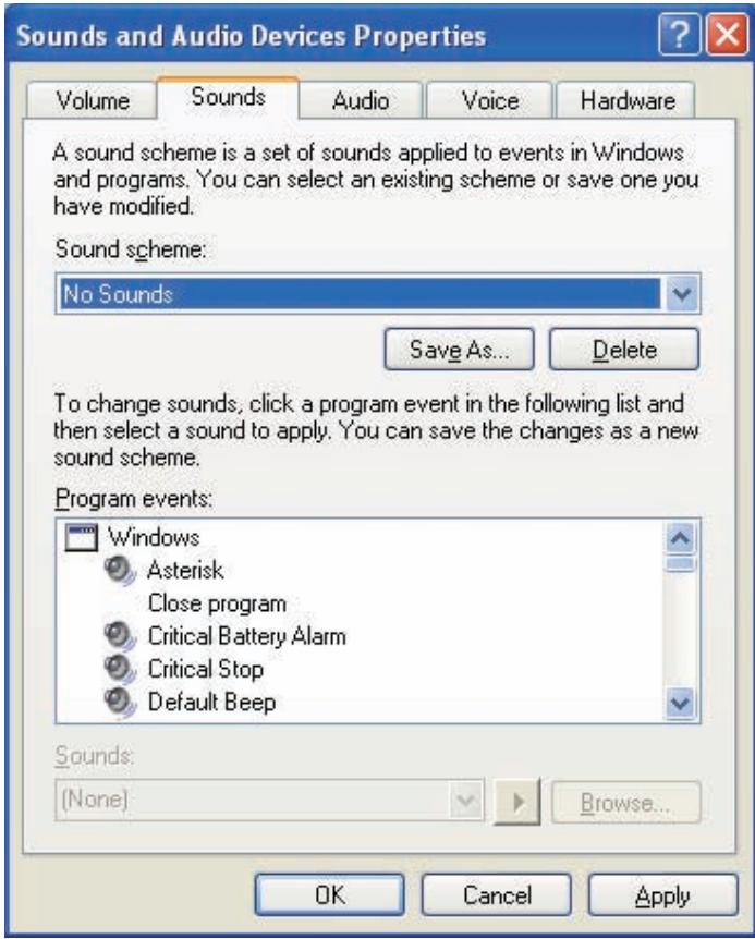PIONEER N-50-S - To disable the operating system's sound scheme - 1