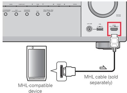 PIONEER VSX-528-S - Connecting an MHL-compatible device - 1