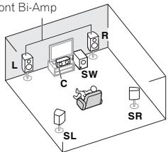 PIONEER VSX-528-S - Bi-amping connection - 1