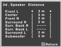 PIONEER VSX-528-S - Select 'Speaker Distance' from the Manual SP Setup menu. - 2