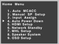 PIONEER VSX-528-S - Select 'Auto Power Down' from the Home Menu. - 1