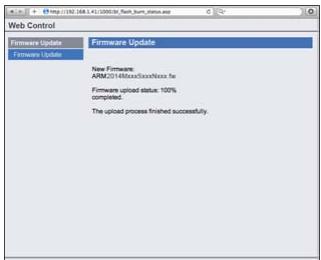 PIONEER VSX-528-S - The firmware upload status screen is displayed. - 1