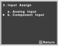 PIONEER VSX-528-S - Select 'Component Input' from the Input Assign menu. - 1