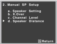 PIONEER VSX-528-S - Select 'Speaker Distance' from the Manual SP Setup menu. - 1